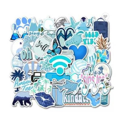50pcs Custom Logo Kawaii Cute Waterproof Pvc Vinyl Cartoon Laptop Decorative Sticker For Kids Journa