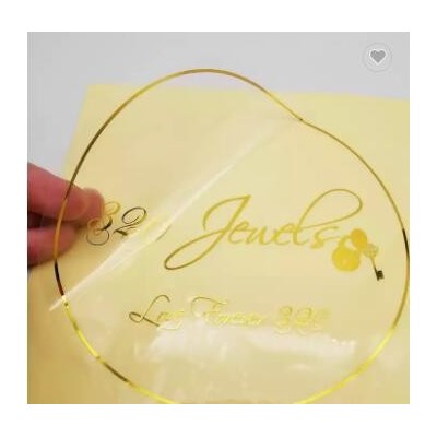 Wholesale Custom Logo Waterproof Gold foil Silver Rose Gold Clear Vinyl Transparent Sticker for Pack