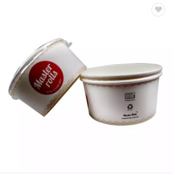 Free Sample Design Customized Disposable Food Grade Products Take-away Paper Bowl For Food With Plas / 3