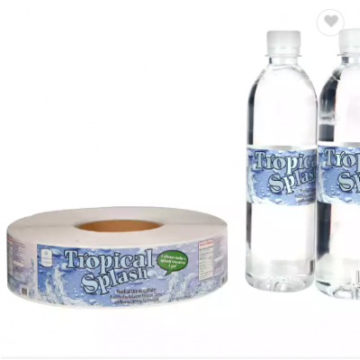 Factory Supply Round Adhesive Waterproof Vinyl Paper Label Stickers Custom Printing Water Bottle Rol