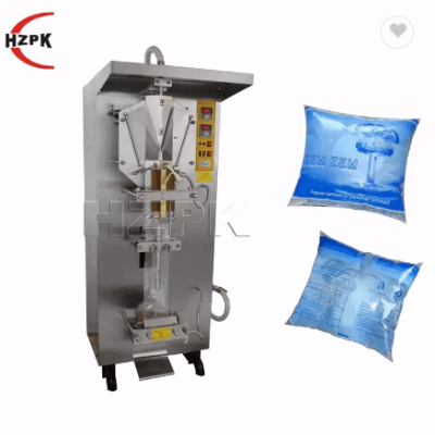 hzpk automatic juice bag liquid water sachet filler pouch vertical form fill seal packing machines