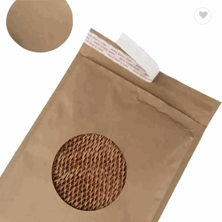100% Recyclable Biodegradable Brown Expandable Mailer Paper Bag Honeycomb Express Bag Courier Mailin / 1