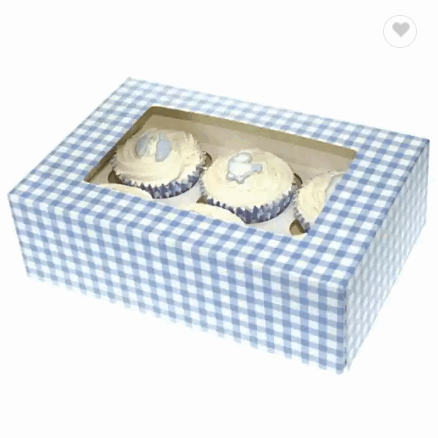 Customized PVC Window Cupcake Cake Box Paper Packaging / 2