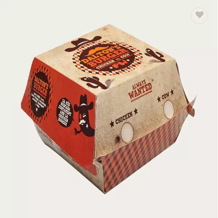 Burger Box Custom Printed Foldable Cardboard Hamburger Packaging Paper Burger Box / 4