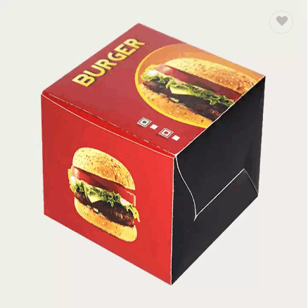 Burger Box Custom Printed Foldable Cardboard Hamburger Packaging Paper Burger Box / 5