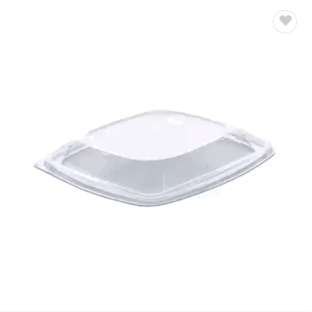 Disposable plastic salad bowl with lid / 6