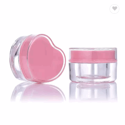 Luxury 5g 10g Cosmetic Plastic Acrylic Cream Jar with Pink Gold Screw Lids for Acrylic Powder Jars / 1