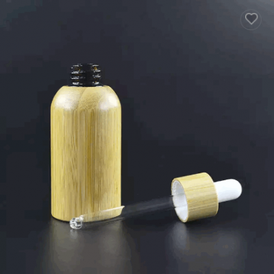 Eco friendly cosmetic containers Natural 30ml bamboo glass dropper bottle for essential oil serum
