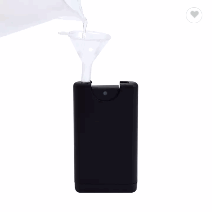 Empty Reusable square pocket Plastic Perfume bottle white black 15ml plastic credit card flat spray  / 3