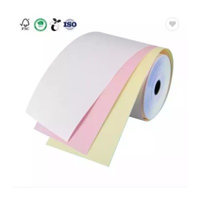 Factory Free Sample 76x 18 50 Rolls Size 3" X 60' 3 Ply Carbonless Paper Rolls For fits Ma