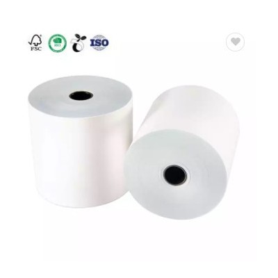 High Quality Bank 75mm*60mm Printed Till Rolls 2 Ply Pos Carbonless Thermal Cash Register Paper Rece