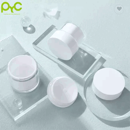 Hot Sale White Plastic Airless Pump Acrylic Vacuum Cream Jar Cylinder Round Small Cosmetic Jar / 6