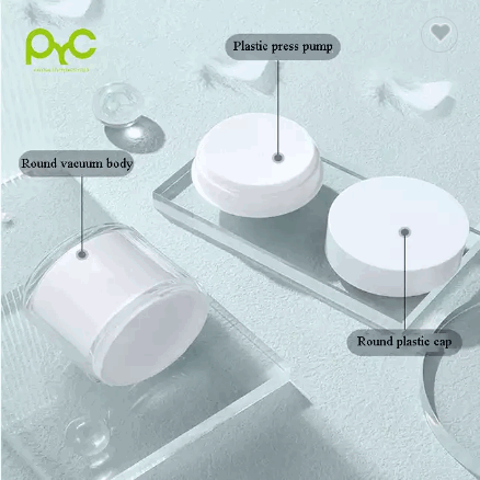 Hot Sale White Plastic Airless Pump Acrylic Vacuum Cream Jar Cylinder Round Small Cosmetic Jar / 5