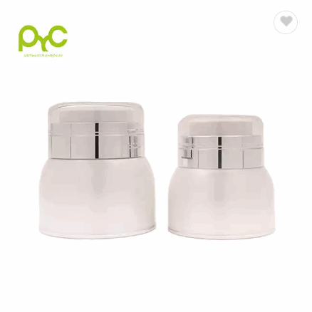 Factory Direct Pearl White Airless Pump Makeup Cream Plastic Jars Cosmetic Jars With Lids / 3