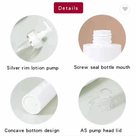 Luxury 200ml 300ml 400ml 500ml white PET plastic shampoo bottle shower gel bottle with lotion pump / 5