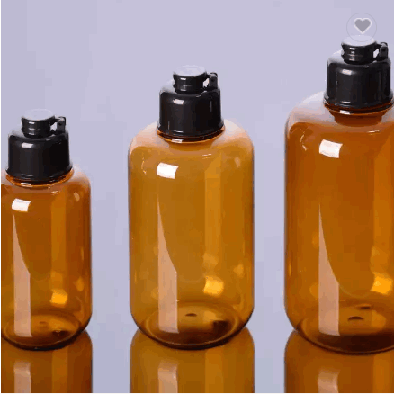 Brown Pet Pure Dew Cosmetic Lid Packaging Plastic Bottle 100ml 200ml 300ml / 3