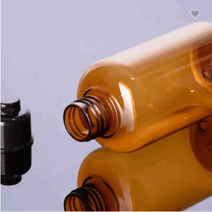 Brown Pet Pure Dew Cosmetic Lid Packaging Plastic Bottle 100ml 200ml 300ml / 4