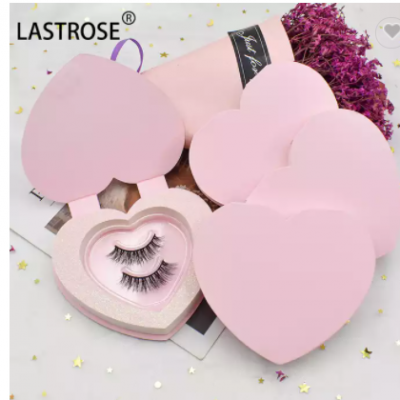 Custom logo heart shape gift paper box eyelash packaging