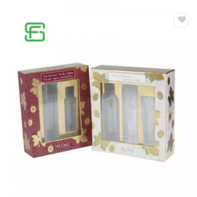 Luxury Cosmetic perfume bottle packaging box drawer paper packaging boxes With clear pvc window