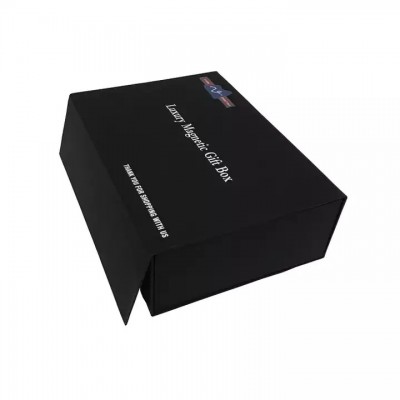 Different size color packaging black gift box flip magnetic print logo