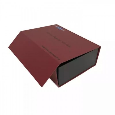 Manufacturer wholesale luxury custom paper foldable red magnetic gift box