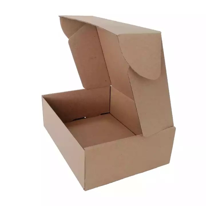 Recycled corrugated cardboard folding brown kraft paper box for shoes / 3