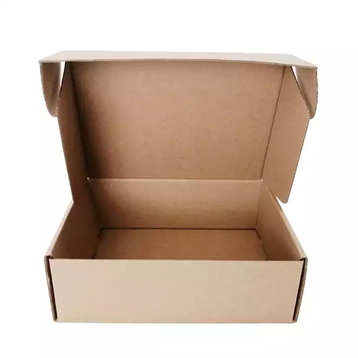 Recycled corrugated cardboard folding brown kraft paper box for shoes / 2