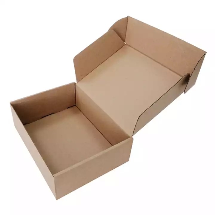 Recycled corrugated cardboard folding brown kraft paper box for shoes / 1