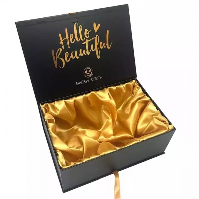Custom Logo Print Tie Wallet Belt Jewelry Boxes Magnetic Closure Luxury Gift Paper WatchBox For Hair