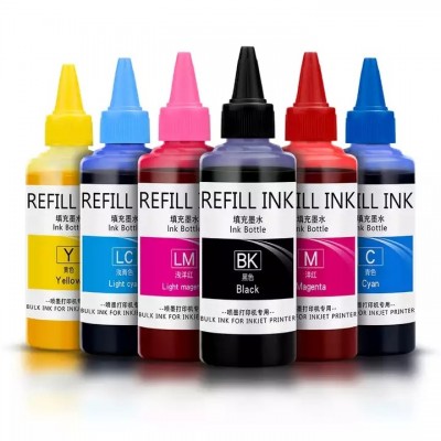Ocbestjet 100ML/Bottle High Quality Art Paper Pigment Ink For Epson TX8000 XP600 DX5 DX6 DX7 Printer