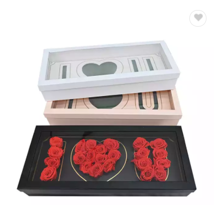 custom matt folding velvet eternal flower gift box with luxury flower valentine gift box rose packin / 3