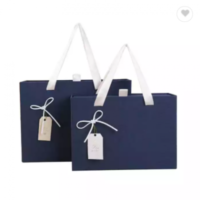 Can Custom Logo Print Carry Apparel Shoes Clothes Promotional Kraft paperrecyclable Tote Bags With H