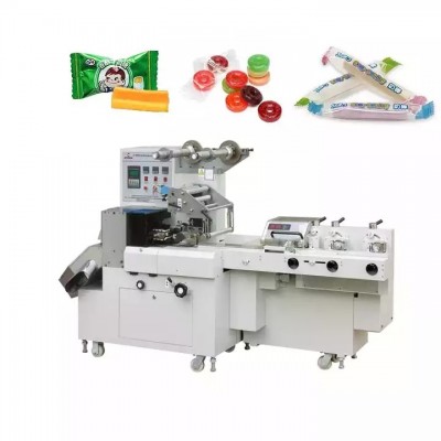 High Speed Automatic Small Candy Packing Machine Horizontal Wrapping Flowing Pack Soft / Hard Candy 