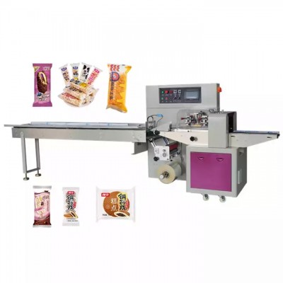 Automatic Flow Popsicle Onigiri Dry Noodle Egg Roll Small Candy Roll Lollipop Wrapping Machine For S
