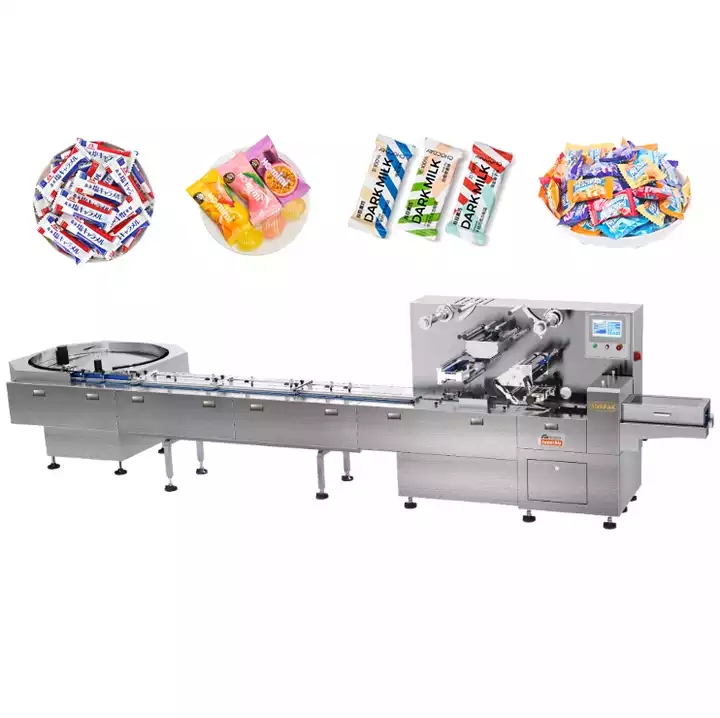Automatic food packaging machine small candy chocolate wrapping machine / 1