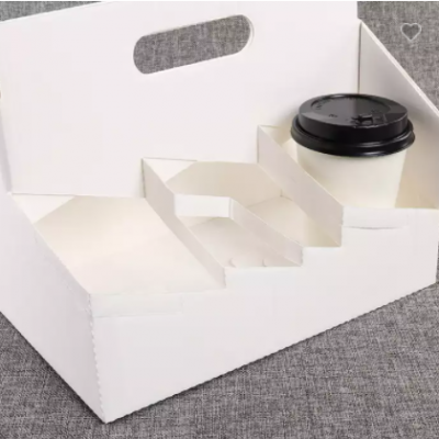 Eco Friendly Disposable Kraft Paper Take Out Pack Coffee Cup Drink Carriers Paper Cup Holders