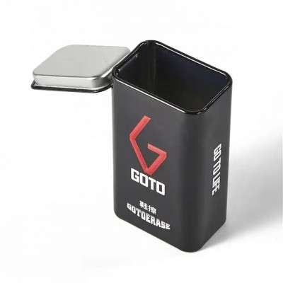 Metal hinged mini small mint candy tin box with plastic insert