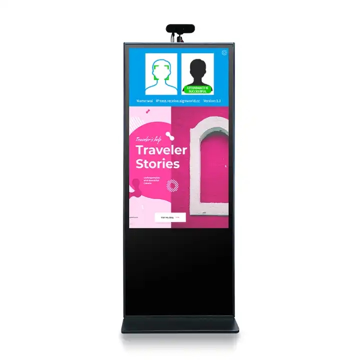 43 50 55 65 inch Floor Standing 4K Full HD Android wifi touch screen digital signage and display / 1