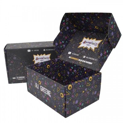 Manufacture Customized Matte Black Colored Mailing Paper Boxes Product Shipping Foldable Cardboard G