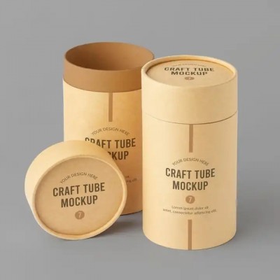 Eco Friendly Custom Desgin Print Kraft Craft Paper Tube Cardboard Round Containers Product Packaging