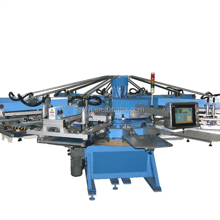 automatic 6 colour 12 stations t shirt silk printing machine for sale / 1