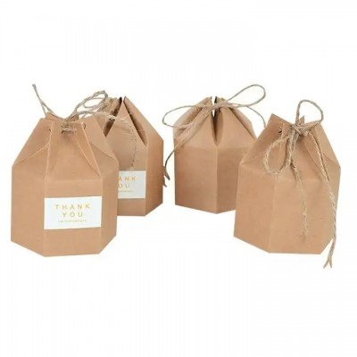 Kraft Thick -Paper Box Treat Candy Boxes for Wedding/ New Year Party Gift Bags, School & Office Stat