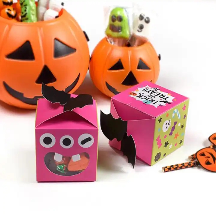 Custom Logo Various Shape Decorative Halloween Gift Sweet Candy Foldable Paper Packaging Boxes / 1