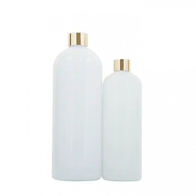 Food Grade White Round Shoulder 24mm 28mm Alcohol Cosmetic Water Shampoo Container Pet Plastic Toner