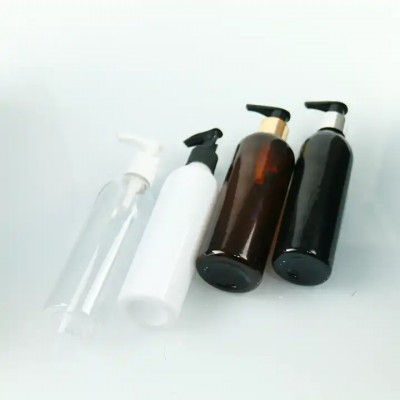 Transparent White Black Amber Hair Shampoo Conditioner Containers 200ml 250ml 300ml 500ml Round Plas