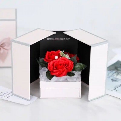 ODM OEM Box Luxury Rose Chocolate Surprise Gift Square Round Flower Boxes For Bouquet