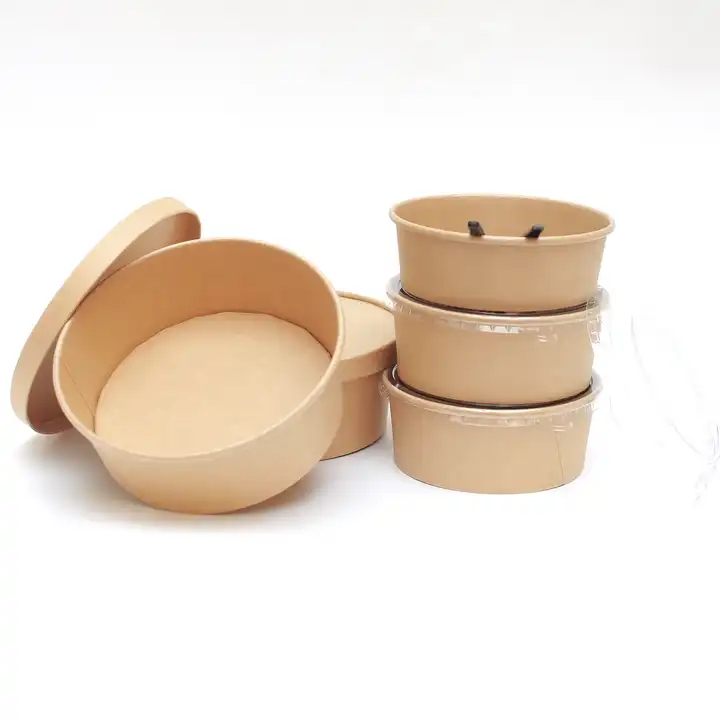 High Quality Kraft Paper Takeaway Salad Poke Bowl Friendly Product For To Go Container / 1
