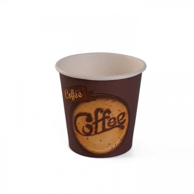 Custom printed disposable compostable 2.5oz 4oz high speed kraft paper coffee cup