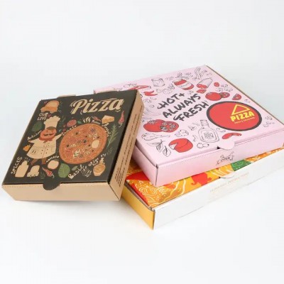 Wholesale Customize Design Food Take Away Packaging Pizza Delivery Carton Pizza Paper Boxes