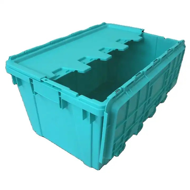 JOIN Heavy Duty Plastic Container With Attached Lids Nestable And Stackable Plastic Tote Moving Boxe / 1